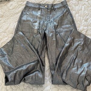 Gimaguas Shimmering Silver Straight Leg Pants